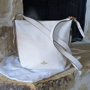 Coach White Val Duffle Crossbody Bag, Prestine Condition